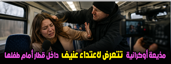 مذيعة أوكرانية تتعرض لاعتداء عنيف داخل قطار أمام طفلها